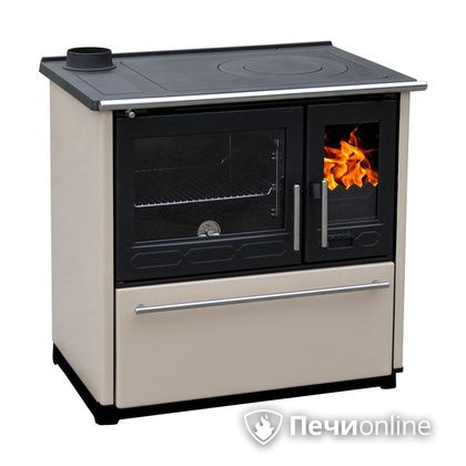 Отопительно-варочная печь Plamen 850 Glas крем труба слева в Копейске
