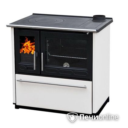 Отопительная печь Plamen 850 Glas белая труба справа в Копейске