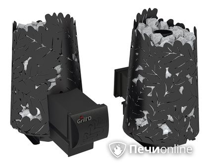 Дровяная печь-каменка GrillD Dubravo mini long black в Копейске