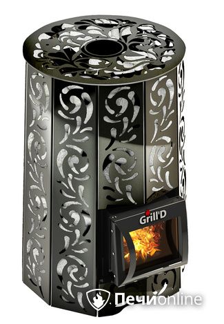 Дровяная печь-каменка GrillD Violet short Жадеит 80 в Копейске