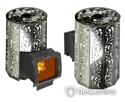 Дровяная печь-каменка GrillD Violet window long Max Жадеит 100 в Копейске