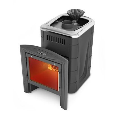 Дровяная банная печь TMF Гейзер Мини 2016 Inox Витра ЗК ТО антрацит в Копейске