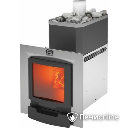 Дровяная банная печь Теплодар Русь 12 ЛНЗП Панорама Профи (дверь 17 с обрамлением) в Копейске