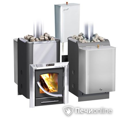 Дровяная банная печь Ермак Элит 20-ПС стекло нержавеющая сталь регулируемый тоннель в Копейске