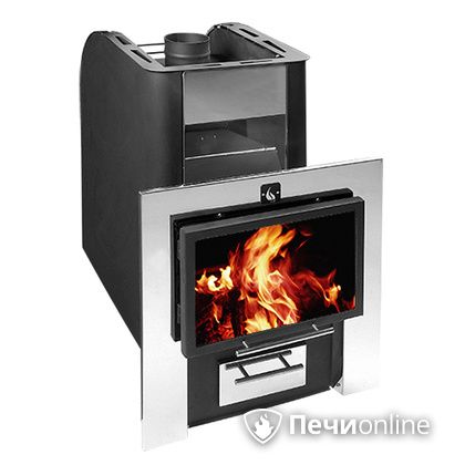 Дровяная банная печь Конвектика Ниагара Сетка 16 Плазма антрацит в Копейске
