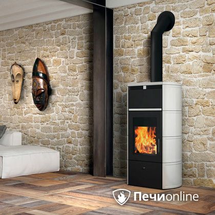 Печь-камин Edilkamin Flamma 24 kw V.A. Bianco Panna с Т/О в Копейске