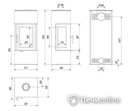Печь-камин Kratki THOR/VIEW в Копейске