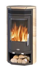 Печь-камин ABX Baltik 6, черная сталь бразильский песч.с верх. плитой