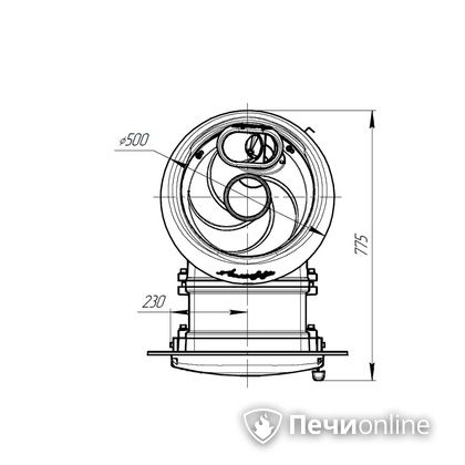 Дровяная печь-каменка Прометалл Атмосфера L комбинированная сетка-ламель Змеевик наборный в Копейске