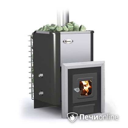 Дровяная банная печь Ермак -Элит 16-С стекло нержавеющая сталь в Копейске