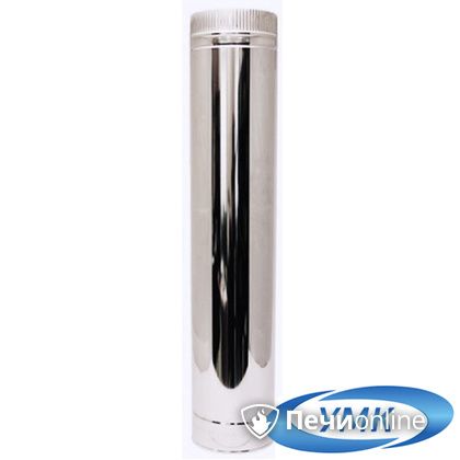 Дымоход УМК Труба D130 L=1.0 м 0.5 мм. нержавейка в Копейске