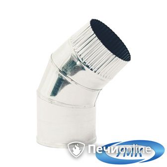 Дымоход УМК Отвод 135° D130 1.0мм нержавейка в Копейске