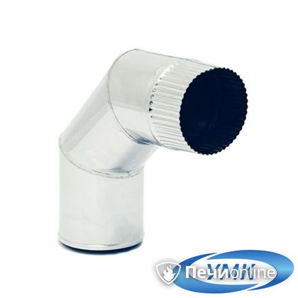 Дымоход УМК Отвод 90° D120 0.5мм нержавейка в Копейске