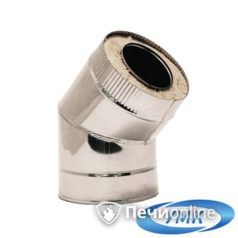 Дымоход УМК Сэндвич-отвод 135°  D130х200 Н+Н 0.5мм 0.5мм по воде в Копейске