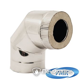 Дымоход УМК Сэндвич-отвод 90° D160х220 Н+Оц 1.0мм 0.5мм по воде в Копейске