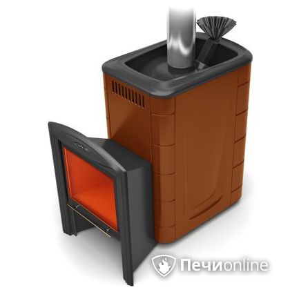 Дровяная банная печь TMF Гейзер 2014 Carbon Витра терракота в Копейске
