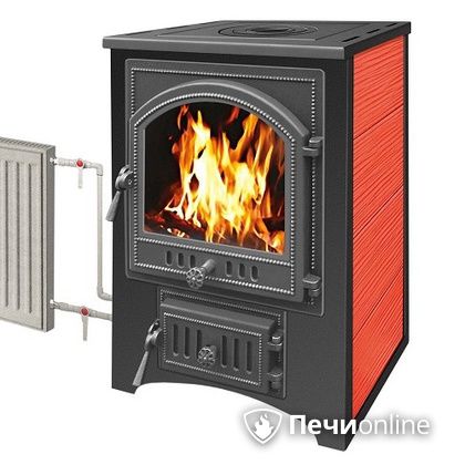 Печь-камин Везувий ПК-01(205) с теплообменником красный в Копейске