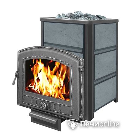 Дровяная банная печь Везувий Легенда 16 (224) в талькохлорите чугун в Копейске