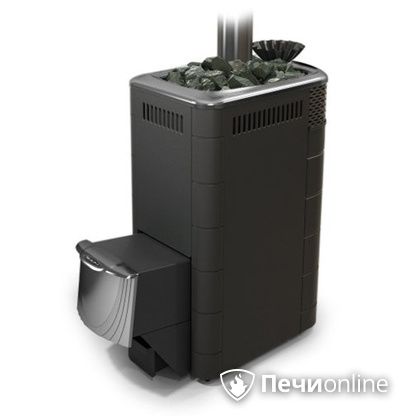 Дровяная банная печь TMF Гейзер XXL 2017 Inox дверь из нержавейки закрытая каменка антрацит в Копейске