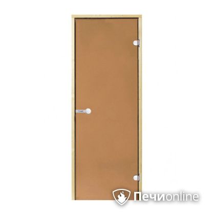 Дверь для бани Harvia Стеклянная дверь для сауны 7/19 коробка сосна бронза  D71901М в Копейске