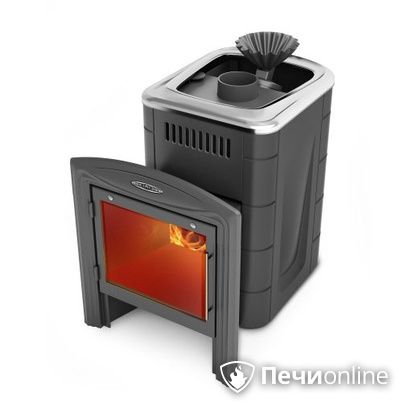 Дровяная банная печь TMF Гейзер Мини 2016 Inox Витра ЗК антрацит в Копейске